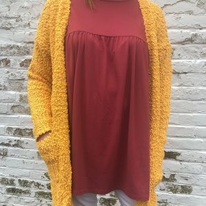 Mustard popcorn sweater